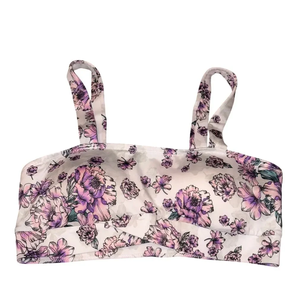 Torrid Curve Bralette And High Waist Panty Set Size 00 M Purple Floral New